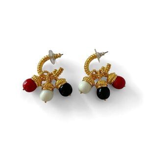 Joan Rivers Convertible Gold Hoop Charm  Earrings